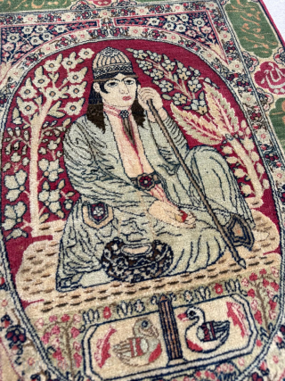 Late 19th Century Pictorial Kirman Rug, size 58 x 82 cm. Please send me direct mail

emreaydin10@icloud.com

Instagram - @emreaydinrug               