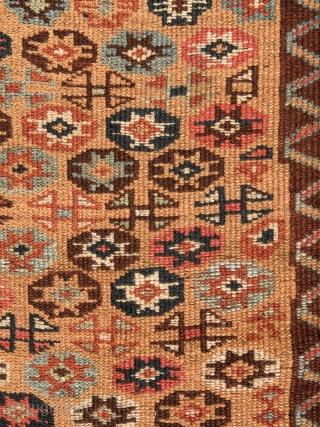 Stardust from Konya…Beautiful, antique probably mid 19th century, little runner from Anatolia (161x61cm). Look at those eight pointed multicolors in ectagons stars…look at that smooth, relaxing apricot field…look at that knotting…Reduced but  ...