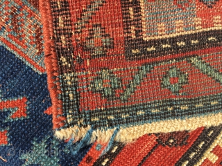 A rare caucasıen rug fragment.Beautıful colors.                           