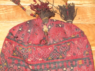 Turkmen flatweave okbash, 10 ins by 21 ins, in original condition.                      