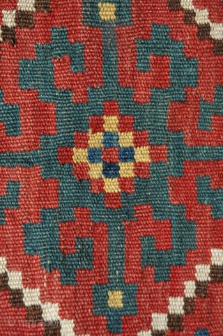 Uzbeki 1/2 kilim khorjin. Circa 1900. 65” X 33”.  Saturated natural dyes. Excellent condition. Ex Michael Craycraft.               