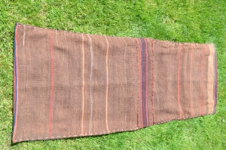 Shahsavan of Varamin flat woven khorjin. 5'2"X 2'1". Wool. All warm natural dyes. Circa 1900. Excellent condition. Similar to example in Tanavoli's "Rustic and Tribal Weaves from Varamin" Pl. 45 p.76. Minute  ...