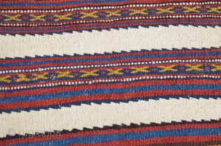 Varamin or Kordi flatwoven khorjin. 3’9-1/2”X1’3-1/2”. First 1/4 20th C. Wool. All natural colors. Excellent condition. Favorable price.               