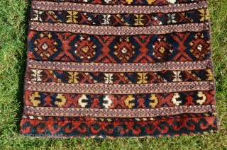Antique Kyrgyz khorjin. 3 ft. 8 in. X 1 ft. 11-1/2 in. Circa 1900. All natural dyes. Complete and in excellent condition.           