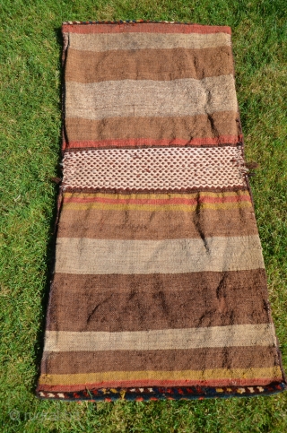 Antique Kyrgyz khorjin. 3 ft. 8 in. X 1 ft. 11-1/2 in. Circa 1900. All natural dyes. Complete and in excellent condition.           