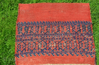 Rare antique complete Yüncü kilim (farda) heybe. Late 19th c. Wool. Saturated patinated natural dyes. Very good condition. Published in the bible of West Anatolian heybes by Bieber, Pinkwart and Steiner "Heybe".  ...