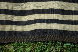 Zakatala horse blanket. 51" X 31". 19th C. Wool. Natural colors. Slitwoven design elements. Very good condition with intact braided warp end. Few minute repairs.  Cleaned. Rare item...never saw another.  