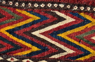 Uzbek kilim khorjin. 140 cm X 70 cm. First 1/2 20th C. Wool and cotton (white). All natural dyes. Excellent condition. Published in Besim "Mythos und Mystik " Band 6 (Pl. 30b.)  ...