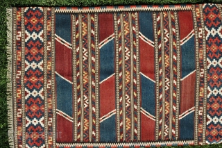 Manastir kilim yastik. 3'4" X 1'11-1/2 in. Circa 1900. Wool and cotton. Natural colors. Excellent condition.                 