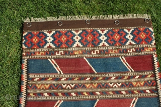 Manastir kilim yastik. 3'4" X 1'11-1/2 in. Circa 1900. Wool and cotton. Natural colors. Excellent condition.                 