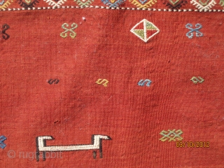 Magnificent Caucasian bag, circa 1880, with spectacular colors, great visual effect, in superb condition, measuring 2-6" x 5'-7" or 76 cm x 170 cm.  A great example of its kind.  