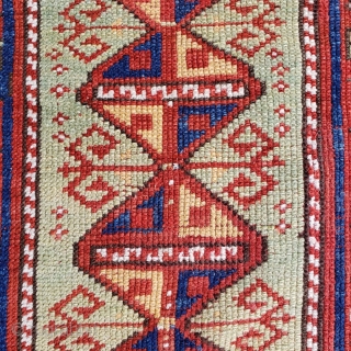 Wonderful rug from Ezine or Canakkale, 2nd half of the 19th century, measuring 2-11 × 3-9.5.                 