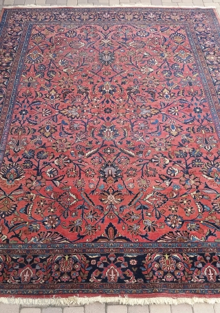 Highly decorative antique Lilihan carpet, circa 1920, even low pile, Mahal allover design, a few small areas of slight wear, perfect decorative antique carpet for today's designer market. This carpet is just  ...