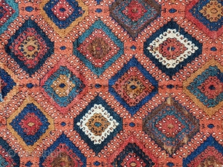 Antique East Anatolian rug, from 2nd half of the 19th century, no repairs, oxidation to brown.                 