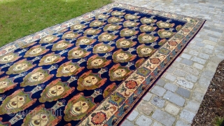 Magnificent and rare Persian Saruk with Schah-Crowns, huge size of 706 x 337 cm !!                  