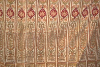 Indian Kalamkari from Deccan on cotton, vegetable colors size  222 cm long 236 cm wide                 
