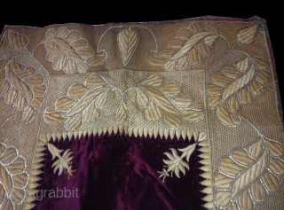 Beautiful "Kalabattuh" Zari Carpet{Masnat} from Royal family early 19th century !                      