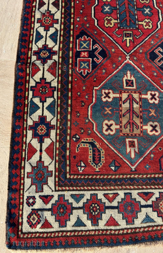 Late 19th Century Caucasian Rug. Size: 142 x 234 cm
                       