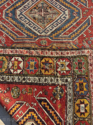 Circa 1870 Sumak Carpet . Size : 148 x 313 cm                      