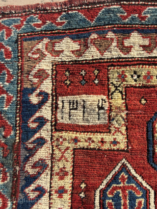 Dated 1312/AD1896 Bordjalou Rug. Size: 85 x 154 cm