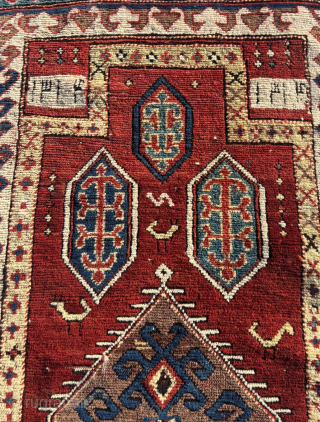 Dated 1312/AD1896 Bordjalou Rug. Size: 85 x 154 cm