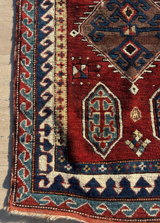 Dated 1312/AD1896 Bordjalou Rug. Size: 85 x 154 cm
