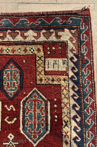 Dated 1312/AD1896 Bordjalou Rug. Size: 85 x 154 cm