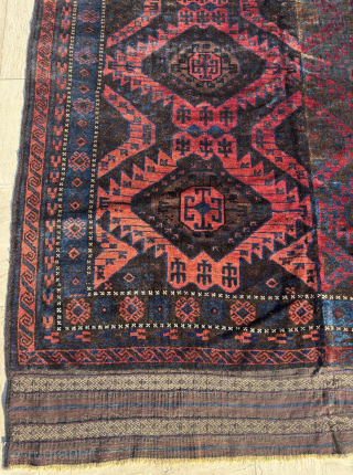 Circa 1890 Two Havles Timuri Baluch Rug.Size : 180 x 270 cm