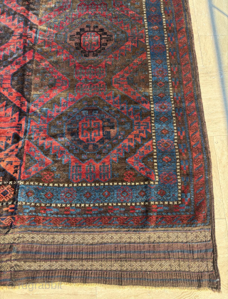 Circa 1890 Two Havles Timuri Baluch Rug.Size : 180 x 270 cm