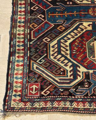 Circa 1870 Lenkoran Rug. Size : 145 x 253 cm                       