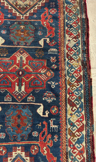 Circa 1870's Shirvan Runner. Size: 110 x 315 cm                        