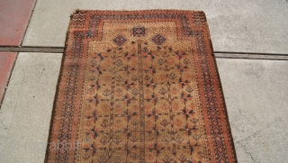  19th century central asia pray rug with baluchi design all natural colors.
size 3.7x6.11                   