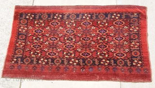 19th century Ersari chuval with slik.                           