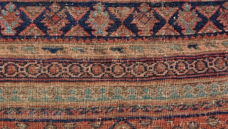 Old Baluche Pray Rug very nice colors but it is worn.                      
