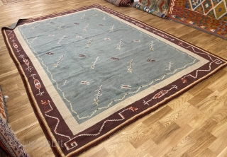 Swedish Art Deco Flossa Carpet
Unknown artist but clearly has Chinese influence 
Circa 1910-1920
Condition is good for the age. Has 3 small stains           