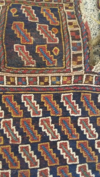 Nomadic Bakhtiari salt bag(world of fishs) 19 century 20 by 16 inches                     