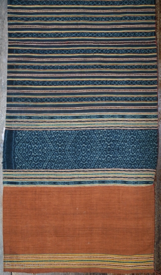 Indonesia | Timor vintage ikat skirt tais marobo
 
Indonesia, Timor, Malaka, Tetun people, third quarter of 20th century
 
Handspun cotton base, botanical indigo and aniline dyes, warp ikat, warp float 
 
The  ...