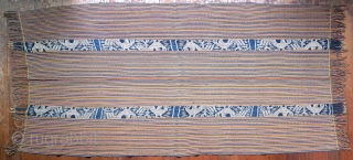 Timor | Men's cloth (beti) with ikat roosters | Indonesia

West Timor, Insana, Manufui, 1950s

Handspun cotton, natural indigo dye, warp ikat, commercial coloured thread (pinstripes), twining 

Description: An elegant vintage men’s cloth (beti)  ...