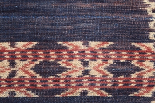 Ikat coffin cover or skirt 

Origin: Roti island, Indonesia, c. 1900 

Technique: Handspun cotton, natural dyes, warp ikat 

Notes: This piece consists of two panels joined together along the selvedge. It was  ...