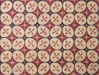 Javanese batik hipcloth (Kain Lepas)

Origin: Java, Banyumas, 1930 - 1950

Technique: Commercial cotton, natural dyes, hand-drawn (tulis) batik 

Description: The design has the unstudied grace of one of the oldest batik patterns called  ...