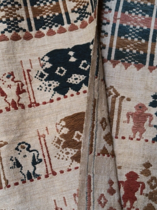 Lombok | Early 20th C ritual textile (pesujutan)
  
Indonesia, Lombok island, Sasak people, 1900 – 1925
 
Handspun brown cotton, botanical dyes, continuous and discontinuous supplementary weft weaving
 
A rare ritual cloth  ...