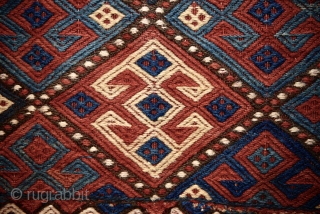 Late 19th century Karabagh soumak mafrash. 118cm x 110 cm. All natural colors.                    