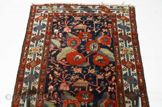 Antique Persian Unusual Malayer rug. Magnificent saturated natural colors with wonderful composition. Shahsavan style border and French inspired rose flowers pattern.

Size: 296cm x 102cm - 116 x 40 inches    