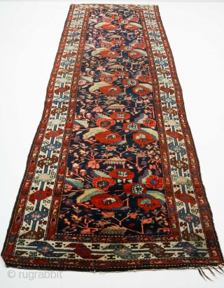 Antique Persian Unusual Malayer rug. Magnificent saturated natural colors with wonderful composition. Shahsavan style border and French inspired rose flowers pattern.

Size: 296cm x 102cm - 116 x 40 inches    