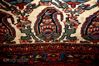 Circa 1910's Persian Bijar. With wonderful endless Boteh pattern and magnificent natural colors. Low pile, untouched, as found. Wool on wool. 214cm x 136cm- 84" x 53"      