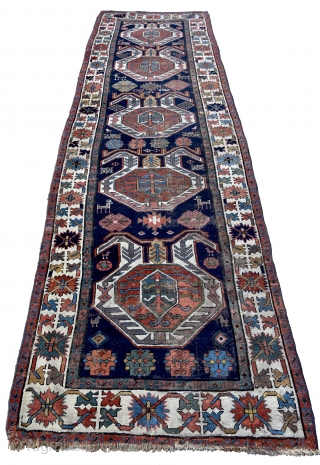 Caucasian Lenkaron runner. Probably late 19th century. All natural colors. 352cm x 100cm/ 11’ 6,58” x 3’ 3,37”               