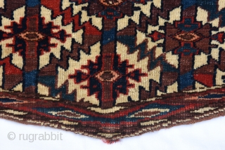 Turkmen Yomud Asmalik / Turkoman Yomut Asmalyk in fair condition. Measures 121x60cm / 3'11.64x 1'11.62                  