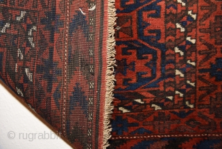 Baluch tribal rug with classic design. 175cm x 92cm (68" x 36") early 20th century. All natural colors.               