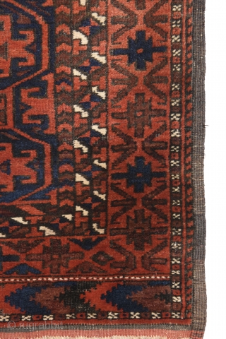 Baluch tribal rug with classic design. 175cm x 92cm (68" x 36") early 20th century. All natural colors.               