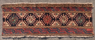 Pile mafrash panel with a Shahsevan design and a Serapi weave. It measures 4'1"x1'6"                   